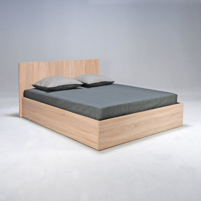 Catlin Ottoman Storage Bed, Natural brown, European Kingsize (160 x 200 cm)