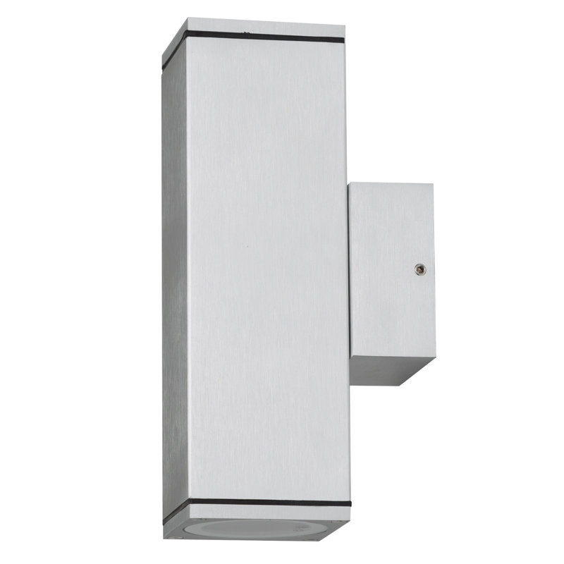 Kelvin 2 - Bulb Outdoor Armed Sconce, Brushed Aluminum