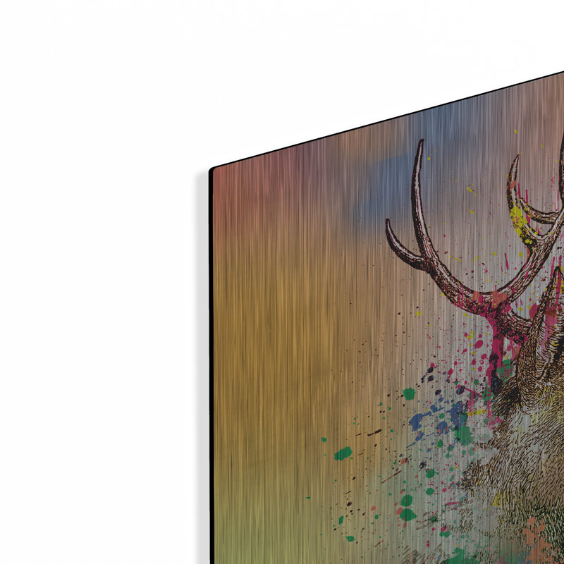 "Deer 6" par Mark Ashkenazi sur métal, H 24 po x l 24 po