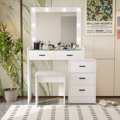 Coiffeuse réglable avec 5 tiroirs