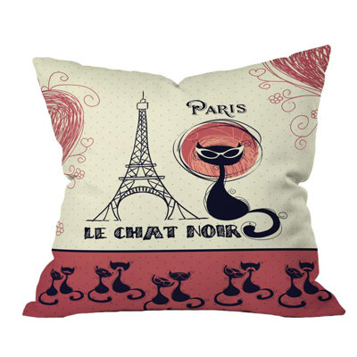 Coussin extérieur belle le chat noir