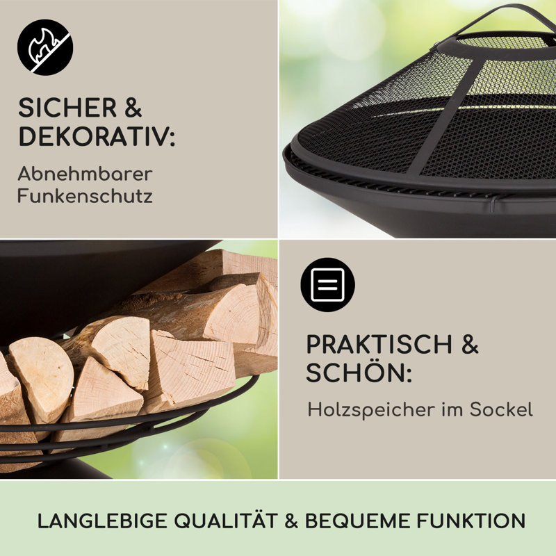Aguilera Circle Smokeless Fire Pit, Black