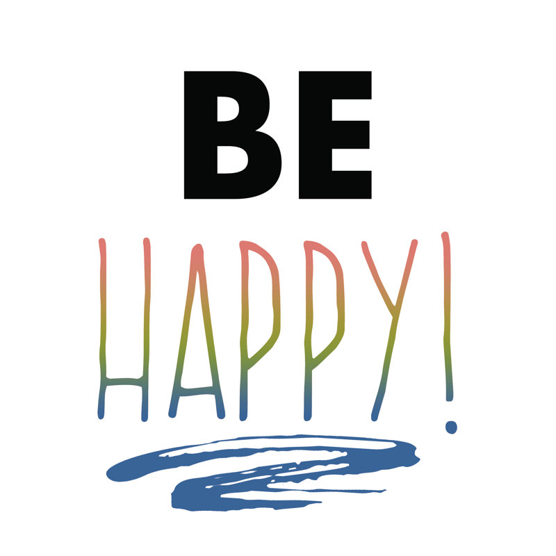 Be Happy Rainbow - Wrapped Canvas Print, 30cm H x 30cm W x 3.8cm D