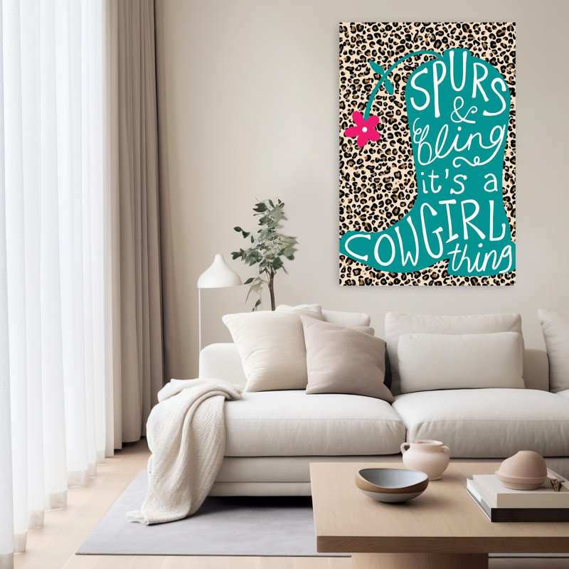 Spurs bling, art floral abstrait contemporain, H 60 po x l 40 po