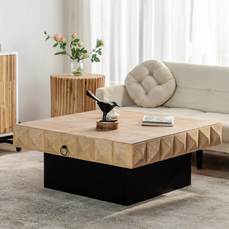Table basse avec rangement Ekaterini, H 18,3 po x L 41,33 po x l 41,33 po