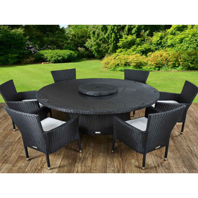 Copenhaver 6 - Person Patio Dining Set with Round Table , Cushions Included