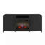 Meuble télé moderne incurvé Chantelle de 70 po avec foyer électrique intelligent Duraflame®, commande vocale et application Alexa, noir-128929306
