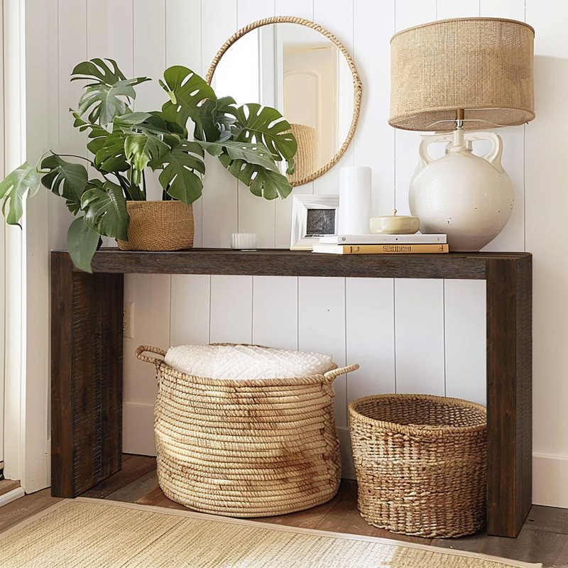 Finnegan U-Shaped Console Table, 36" H x 64" W x 15" D, Walnut