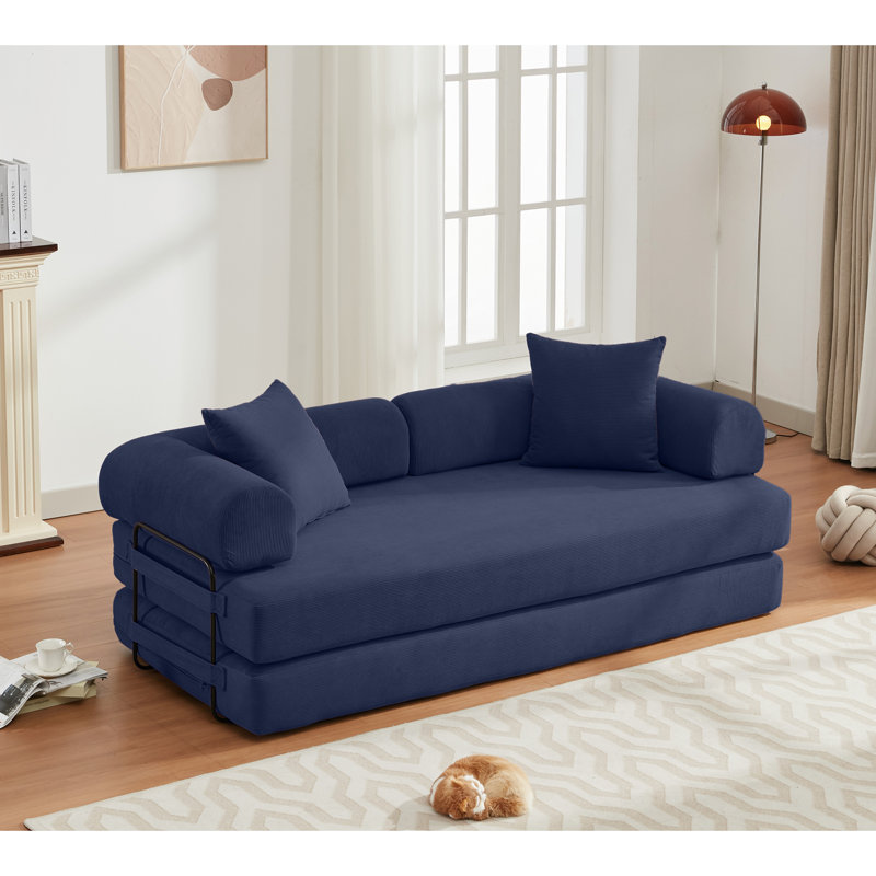 Canapé convertible Boneless, Bleu