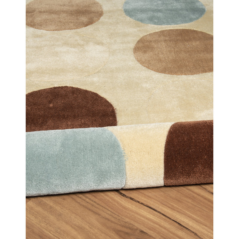Equelle Handmade Rug Tan And Iceblue, Rectangle 8' x 10'