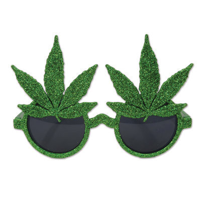Glittered Weed Glasses - Pack of 6