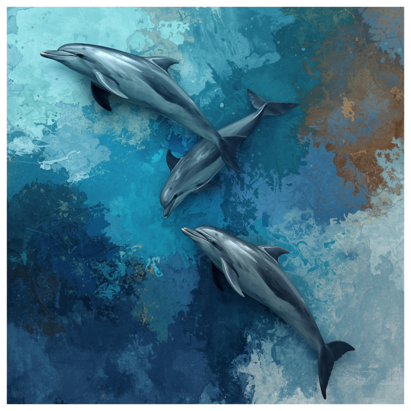 Housses de couette Dauphins dans l'océan, Grand lit
