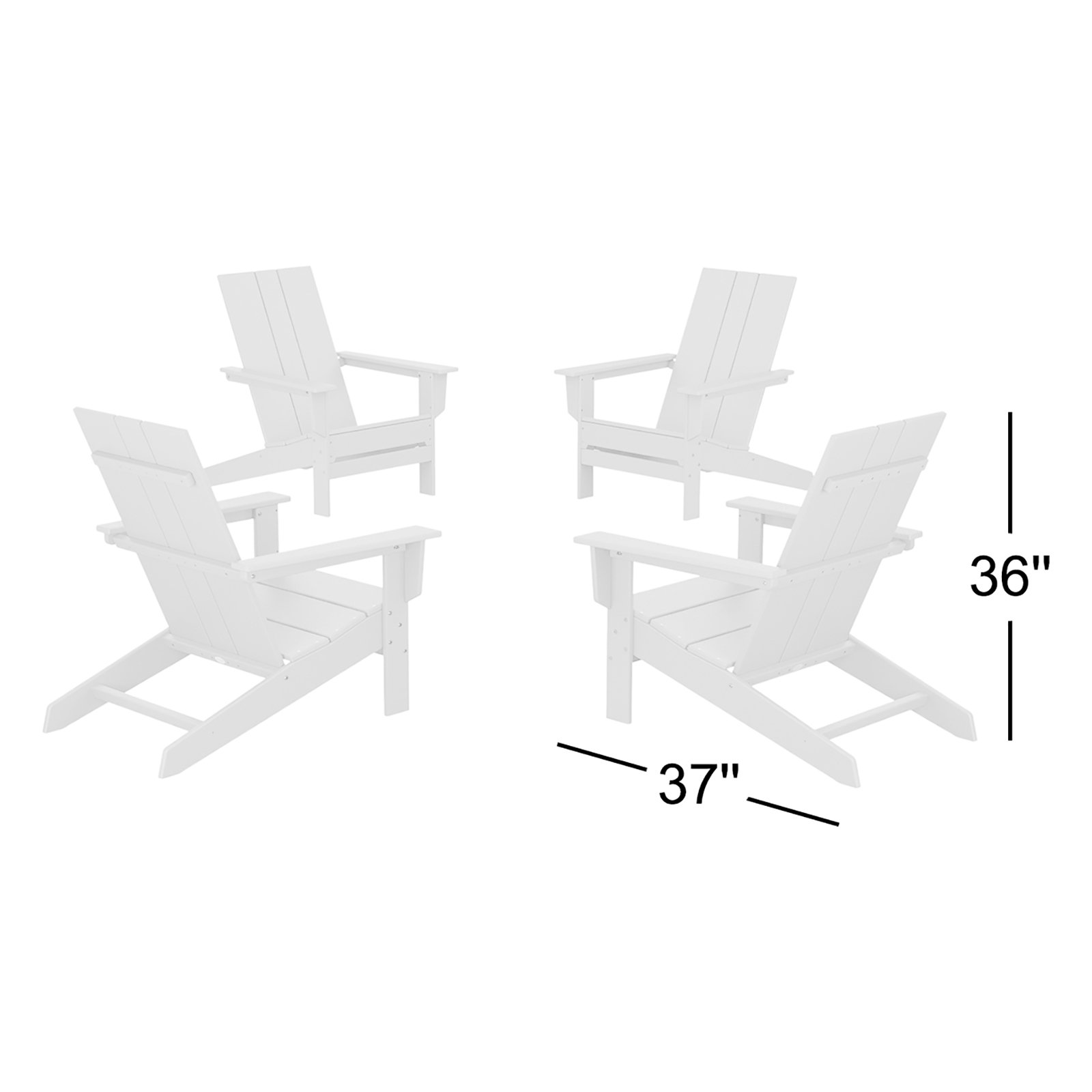 POLYWOOD® x AllModern Plastic Adirondack Chairs (Set of 4), Sunset Red
