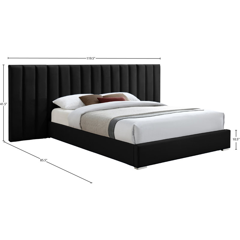 Pablo Velvet Bed, King, Black Velvet