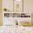 White Queen Bookcase Headboard with 5 Storage Shelves and App-Controlled RGB LED Lights