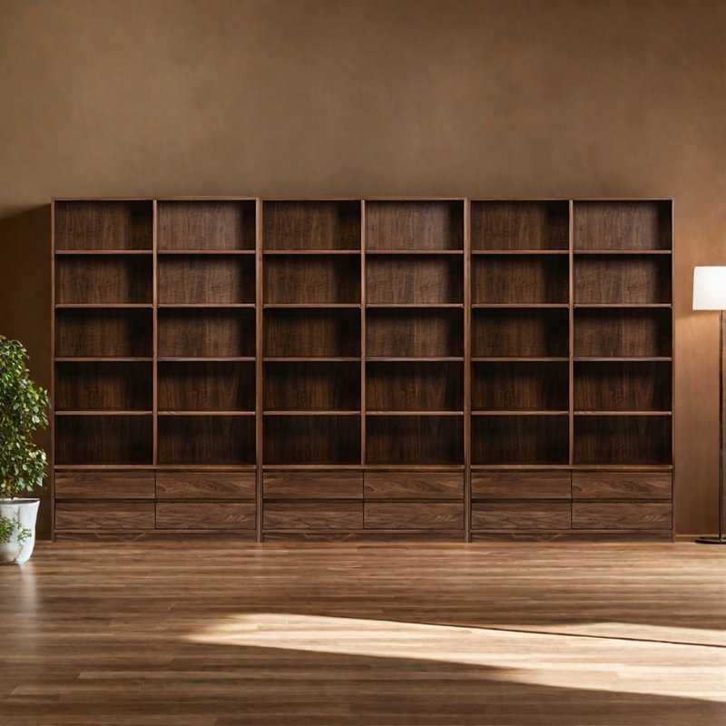 Bibliothèque simple de style japonais montée au sol
