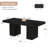 63-Inch Dining Table for 4-6 People, Large Rectangular Dinner Furniture for Dining Room, Kitchen, Living Room, Black