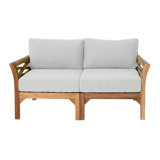 Monterey Teak Outdoor Loveseat with Sunbrella Cushions