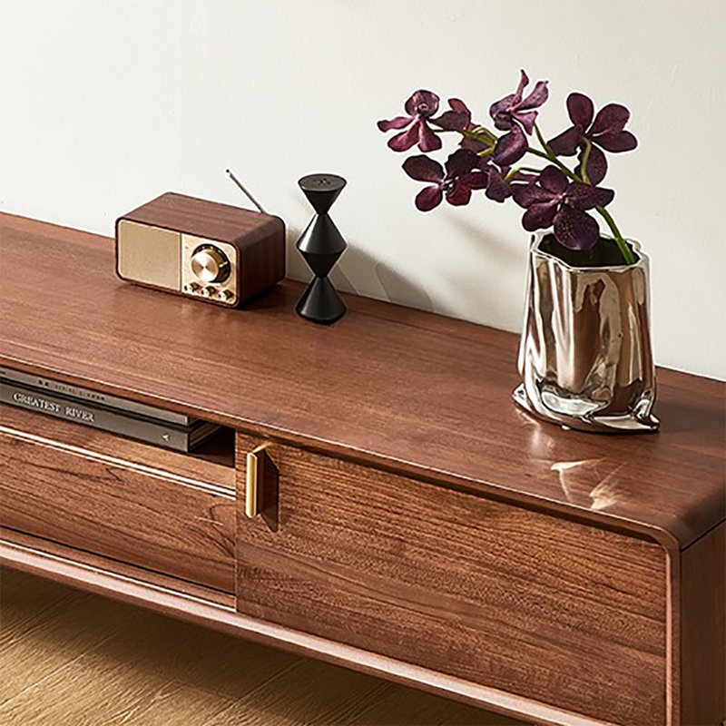 Elegant black walnut TV cabinet