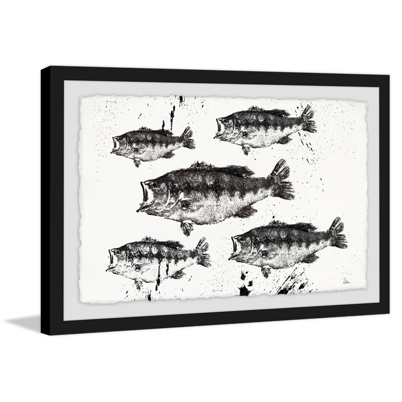 «Black and White Fish» par Julia Posokhova - impression encadrée, H 8 po x l 12 po