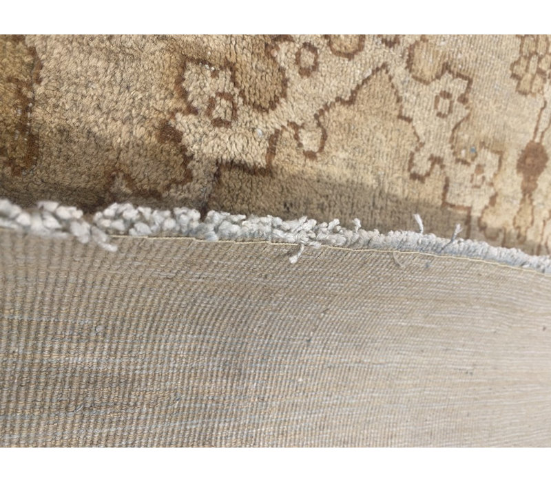 Tapis ivoire / beige antique en laine noué à la main Amritsar