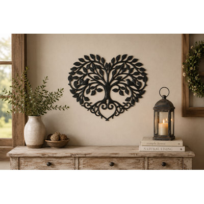 Tree of Life Heart Metal Wall Art