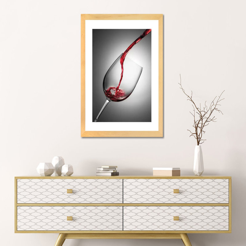 " Copa Grana " by Jesús M. García, 24" H x 16" W x 1" D, Natural Wood Framed Paper