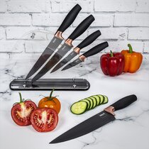 Knife Set, 14 PCS High Carbon Stainless Steel Super Sharp Kitchen Knife Set  for Chef with Acrylic Stand, include Steak Knives, Sharpener and Scissors,  Ergonomical Design by kincano 14 Piece Set 