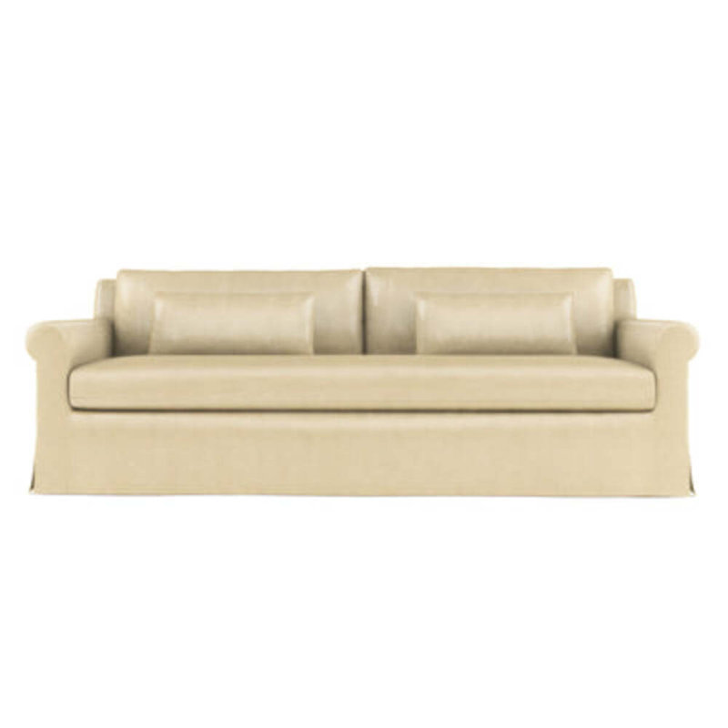 Canapé à accoudoirs arrondis Ludlow, H 34 po x l 84 po x P 42 po, Patiné, Cuir rétro huître