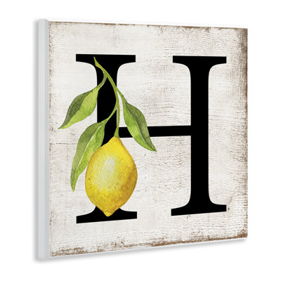  "H avec citron", art mural sur bois par Creatif Belle