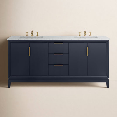 Charlise 72" Carrara Marble Double Bathroom Vanity