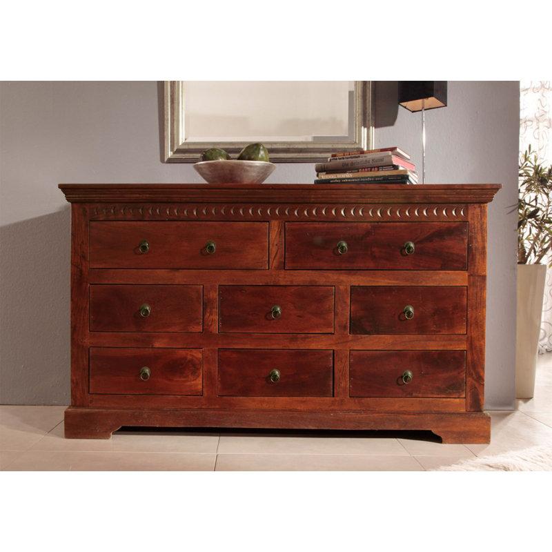 Oxford Solid Wood 145cm W 8 - Drawer Chest of Drawers