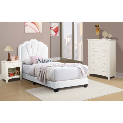 Luxurious Wool Fabric Platform Bed With LED Headboard And Floral Design, Perfect For Modern And Elegant Bedrooms