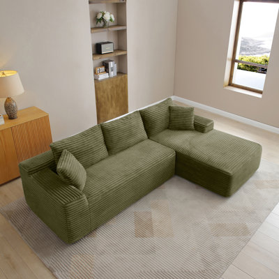 Modular L-Shape Sectional Sofa With Deep Seat, No-Assembly Cloud-Like Comfort, Flexible Configuration For Living Room Or Bedroom.