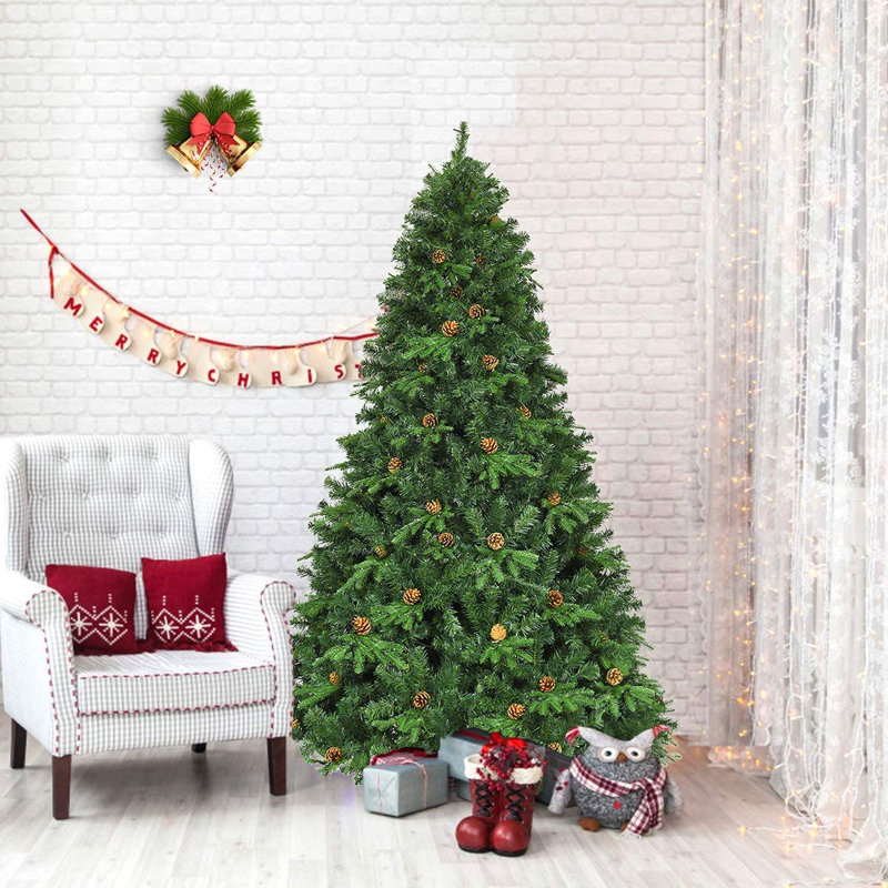 Artificial Christmas Tree Green With Led Lights, 6.9' H