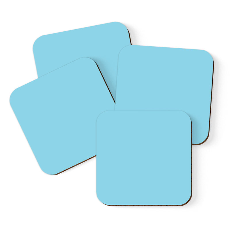 Sous-verre café, Bleu pastel