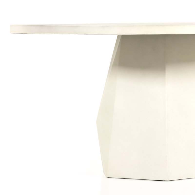 Bowman Outdoor Round Dining Table, White