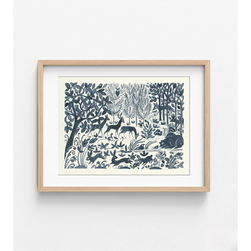 Forest Life II par Miranda Thomas, H 42 po x l 56 po, Oui, Cadre photo simple brun clair