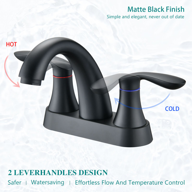 Bathroom Faucet with Drain Assembly, Matte Black