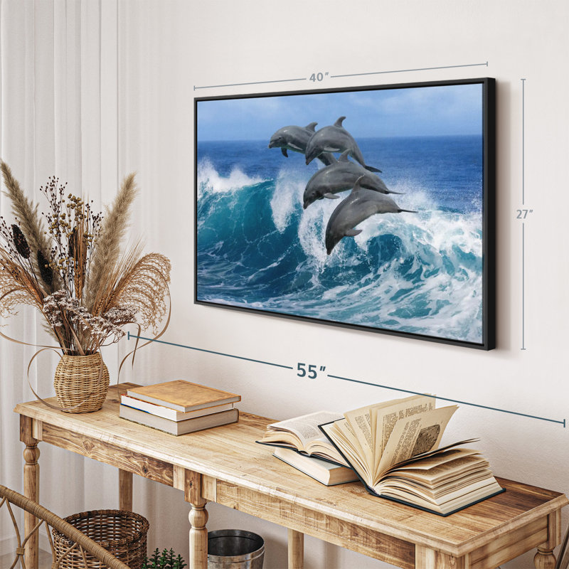 «Dolphins In Hawaii Wall Art», H 27 po x l 40 po