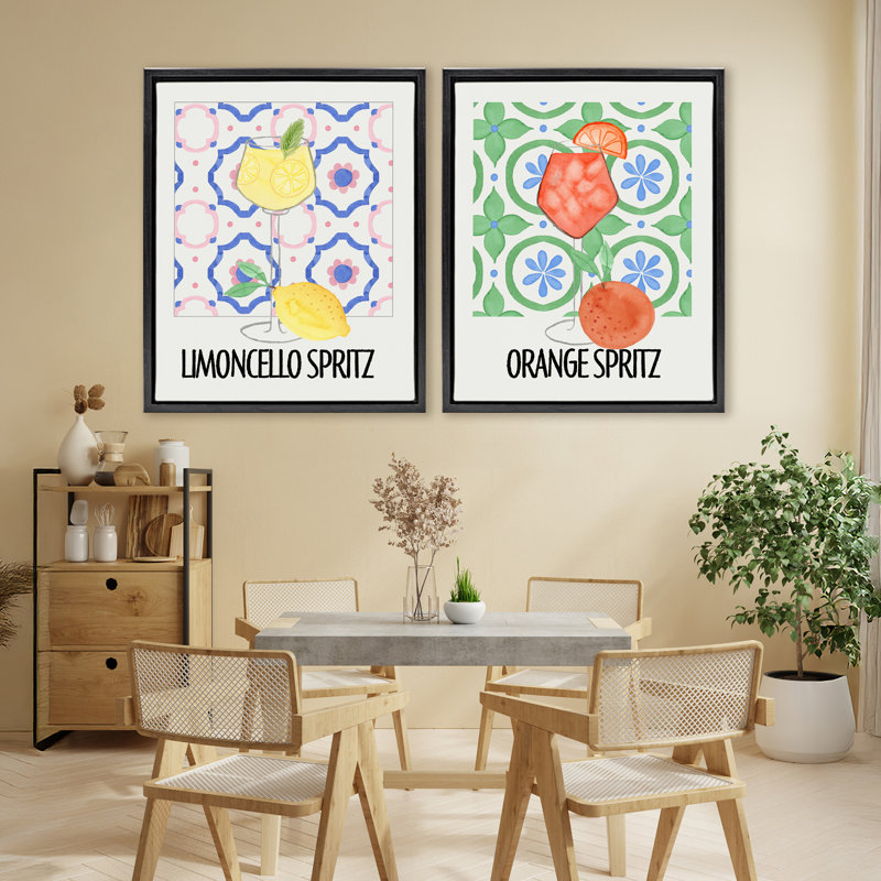 Ensemble de cadres flottants 2 pièces Citrus Spirz On My Mind, design par Nina Jacobs, H 31 po x l 25 po
