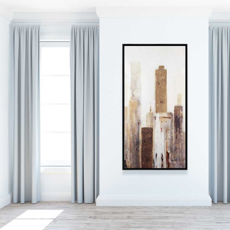 Abstrait, «Earthy Tones City», art industriel sur toile