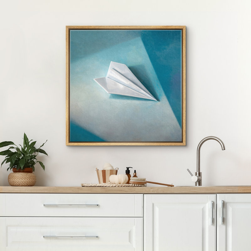 Papier, avion, bleu, dégradé bleu, conceptuel, conception moderne, Naturel, H 24 po x l 24 po x P 1,5 po