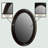 Solid Wood Flat Oval Wall Mirror with Decorative Frame Lightweight, Vertical or Horizontal Mount-251273410