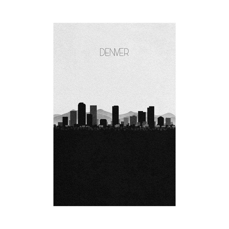 «Denver, Colorado City Skyline» par Ayse Deniz Akerman - impression sur toile tendue, H 60 po x l 40po x P 1,5 po
