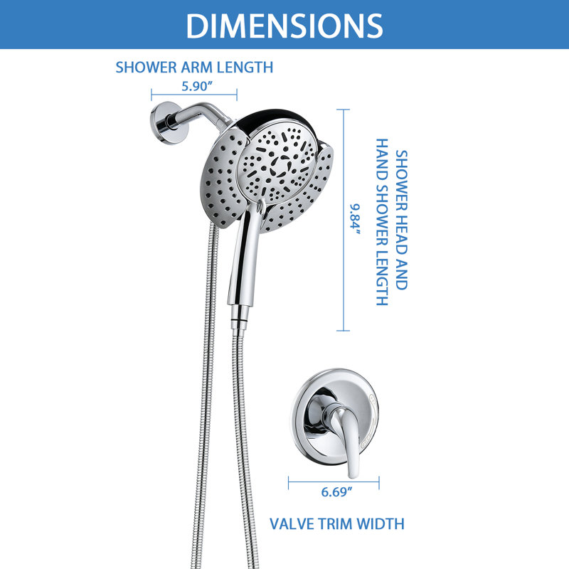 Complete Shower System with Rough in-Valve, Chrome