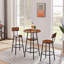 Ensemble de tabourets de bar ronds avec tablettes, tabouret avec dossier brun rustique