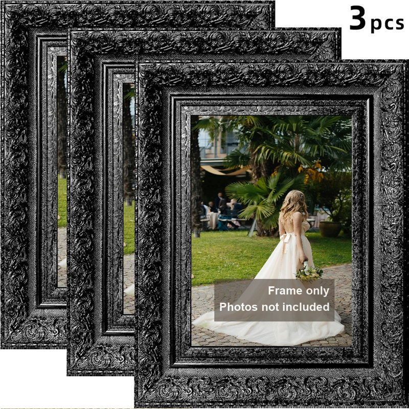 Cadre photo 3 pièces 5 "x 7" noir pour famille, 5" W x 7" H, Black