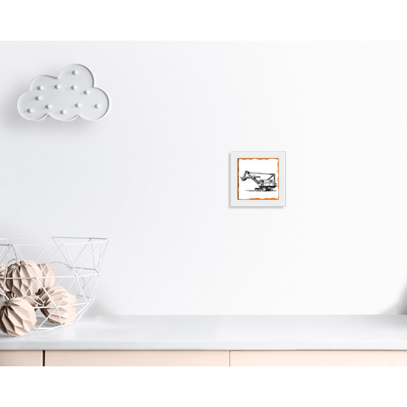 Avertissement 3 enfants, impression sur papier, H 8 po x l 8 po x P 0,63 po, Cadre blanc