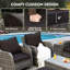 Ensemble de mobilier d'extérieur 3 pièces, noir-137620296